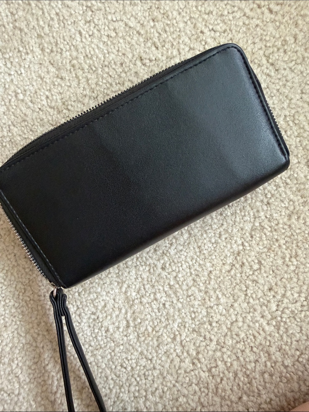 Tahari Black Leather Wristlet with Silver Logo Plaque - Picture 6 of 6